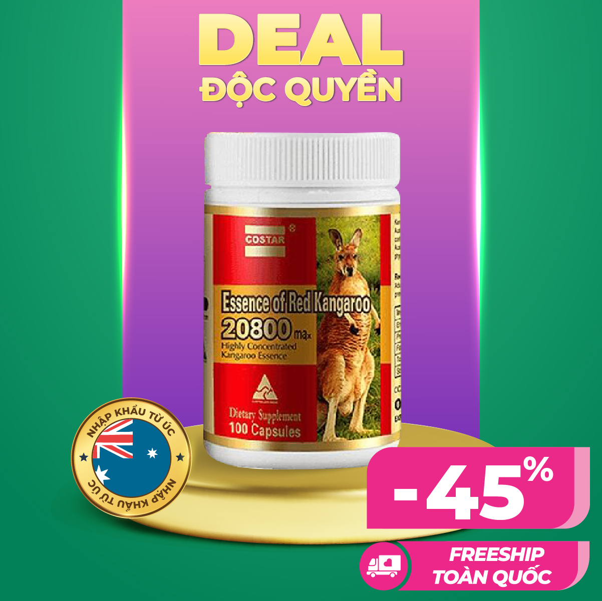 Sản phẩm Viên Uống COSTAR Red Kangaroo Giúp Tăng Cường Sức Khỏe | Hộp 100 viên
