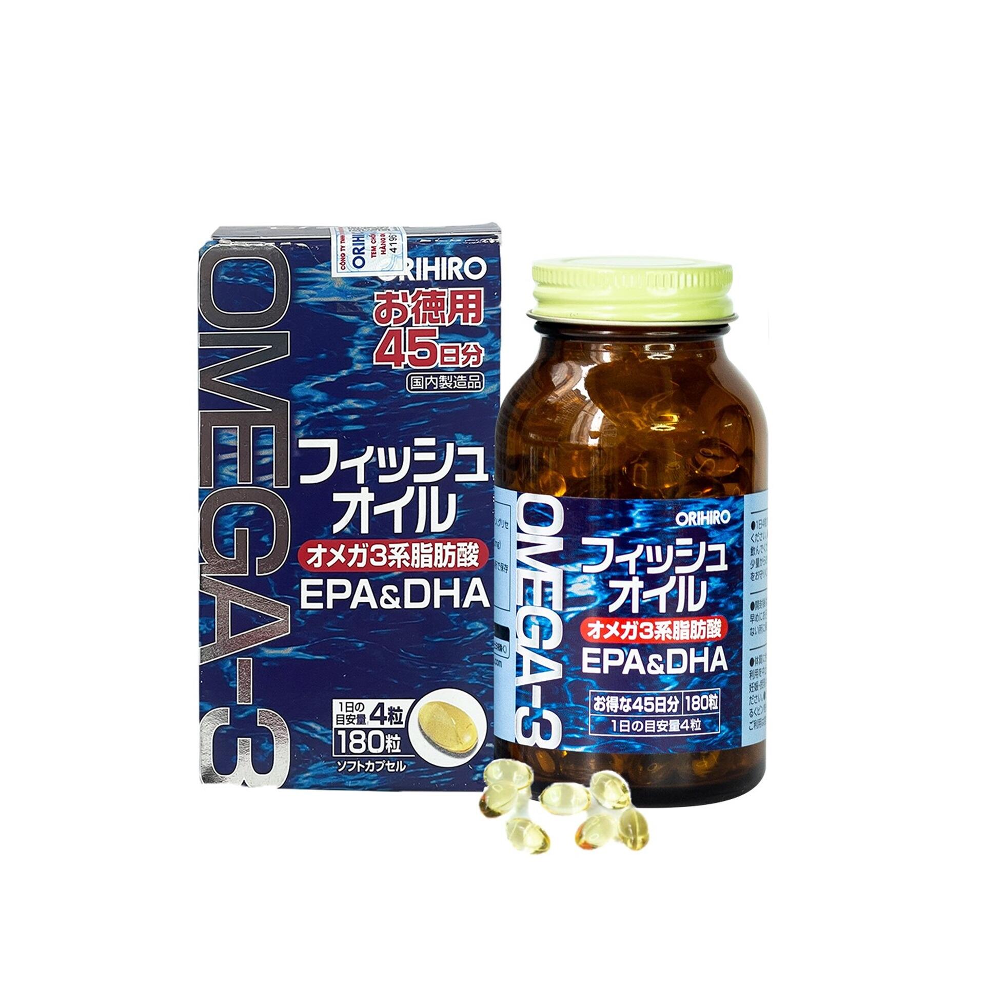 Sản phẩm TPBVSK Viên Uống ORIHIRO Fish Oil Omega 3 | Hộp 180 viên